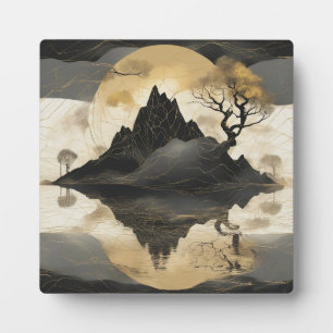 Plaque Photo Misty Mountain Black & Gold