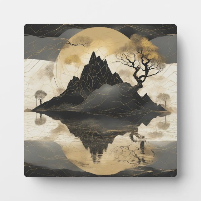 Plaque Photo Misty Mountain Black & Gold (Devant)