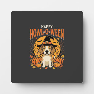 Plaque Photo Modèle de Beagle Halloween Howl-O-Ween Chien Citro