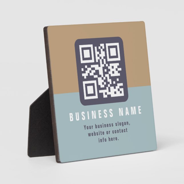 Plaque Photo Modèle de code QR moderne éditable | Couleurs asso (Recto)