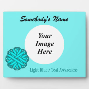 Plaque Photo Modèle de ruban bleu/Turquoise de Fleur Lt par K Y