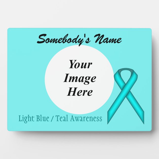 Plaque Photo Modèle de ruban bleu/Turquoise standard par K Yonc (Devant)