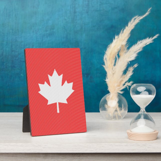 Plaque Photo Modèle Knit Maple Leaf Tricot Motif (Côté)