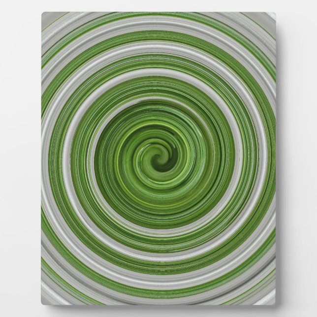 Plaque Photo Modèle spiralé vert-blanc (Devant)