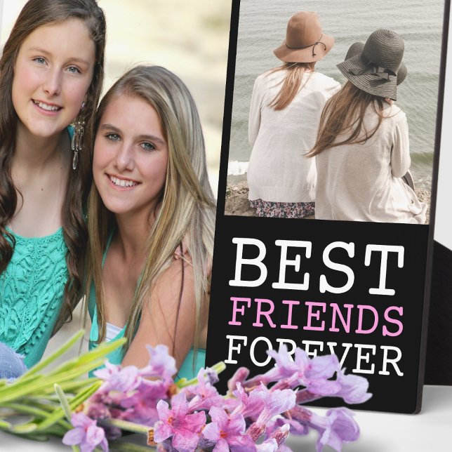 Plaque Photo Modern Best Friends Forever 2 Photo Collage (Créateur téléchargé)