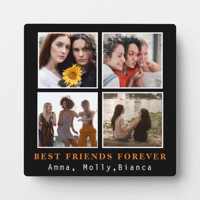 Plaque Photo Modern Best Friends Forever Photo Collage | Bestie (Devant)
