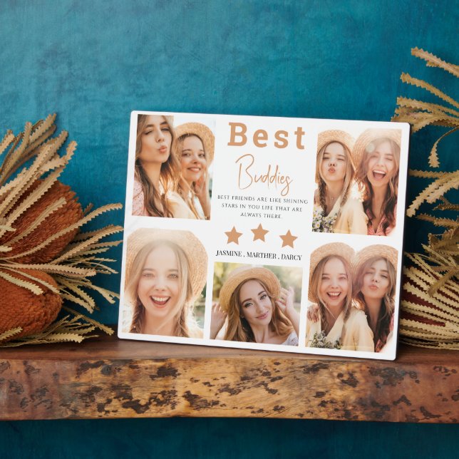 Plaque Photo Modern Best Friends Grille Photo Keepsaké Cadeau (Côté)
