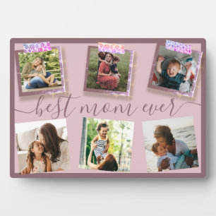 Plaque Photo Modern Best Mom Ever 6 Photo Instagram Collage Pla