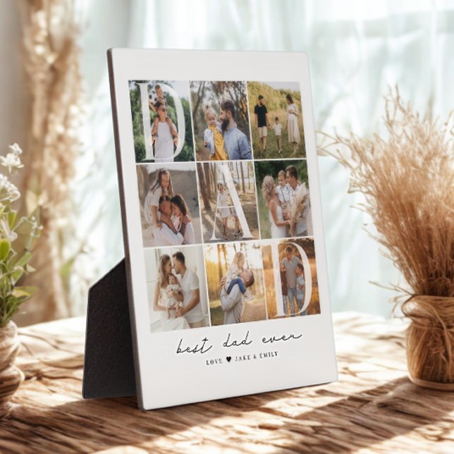 Plaque Photo Modern Best Papa Ever Script 9 Grille photo Papa C (Créateur téléchargé)