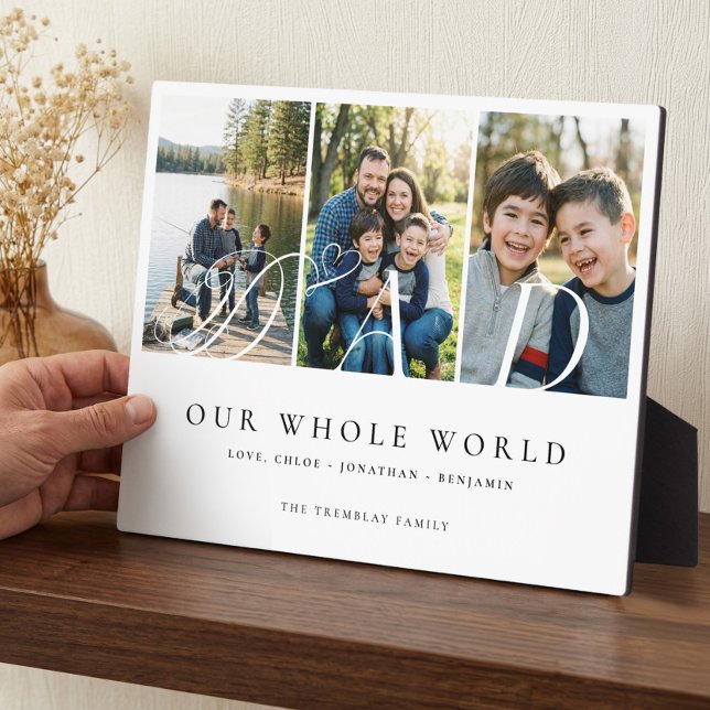 Plaque Photo Modern Dad Photo Collage Fathers Day keepsake Gift (Modern Dad Photo Collage Fathers Day keepsake Gift Plaque)