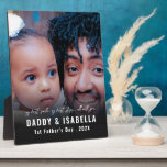 Plaque Photo Modern Daddy and Baby 1st Fathers Day Photo<br><div class="desc">Celebrate their unforgettable first Father’s Day with this modern Daddy and Baby Photo Plaque. Featuring a cherished photo, baby’s name, and a clean, stylish layout, this keepsake captures the love and bond of their first year together. A meaningful gift that brings smiles for years to come—perfect for his desk, shelf,...</div>