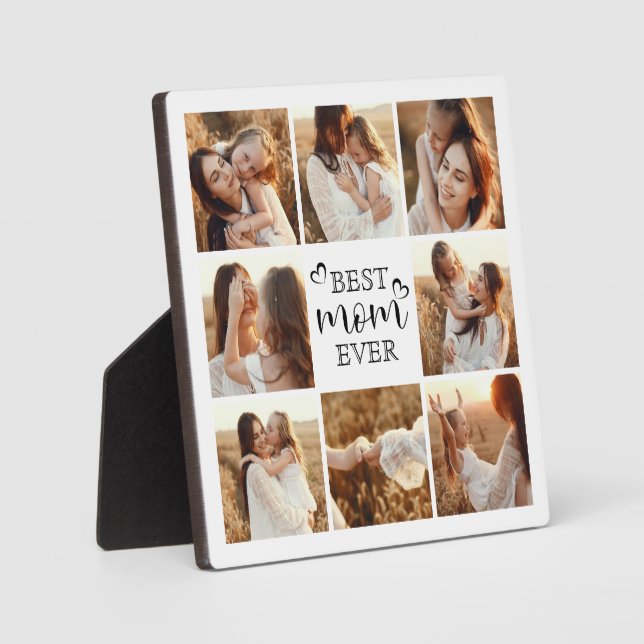 Plaque Photo Modern Elegant Custom Family Photo Gift for Mom (Recto)