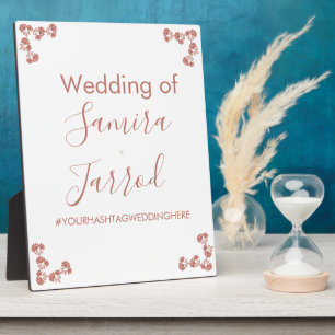 Plaque Photo Modern Floral Motif Nuetral Wedding