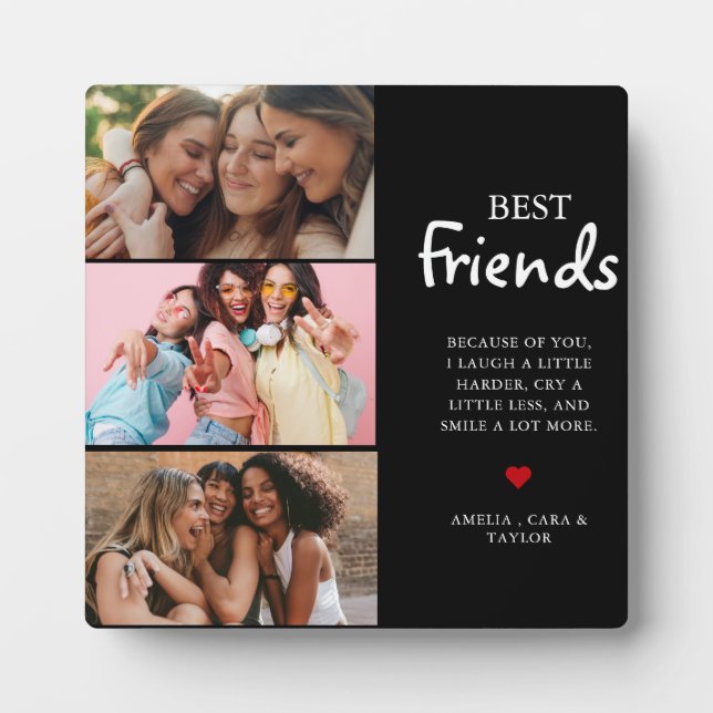 Plaque Photo Modern Friend Collage Photos Simple (Devant)