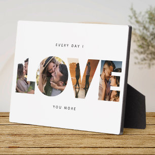 Plaque Photo Modern LOVE Photo Collage Cutout Saint Valentin