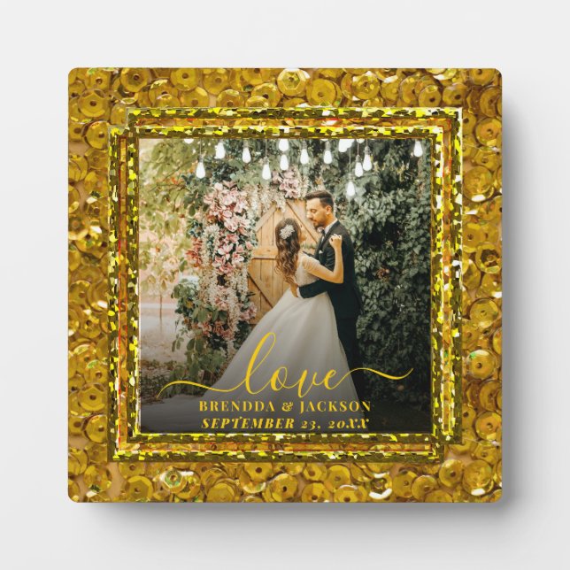Plaque Photo Modern LOVE Photo Collage Saint Valentin (Devant)