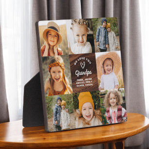 Plaque Photo Modern Love You Grand-Père Collage Instagram Photo