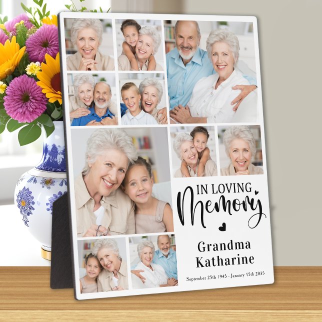 Plaque Photo Modern Loving Memory 10 Photo Collage Memorial (Créateur téléchargé)