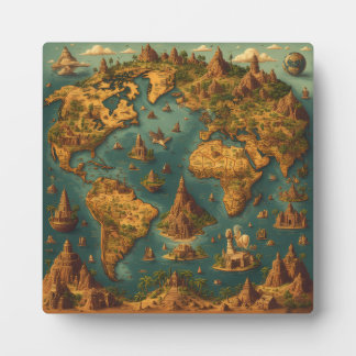 Plaque Photo Modern Minimalist World Map Wall Art 