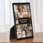 Plaque Photo Modern Personalized 16 Photo Collage<br><div class="desc">Showcase your favorite memories with this Modern Personalized 16 Photo Collage Plaque. Featuring sixteen of your best photos arranged in a clean, modern grid layout with space for a custom message or family name, this sleek plaque makes a stylish desktop display or wall accent. Its durable finish and frameless modern...</div>