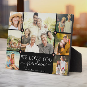 Plaque Photo Modern We Love You Grand-mère Famille Photo Collag