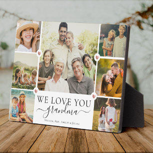Plaque Photo Modern We Love You Grand-mère Famille Photo Collag