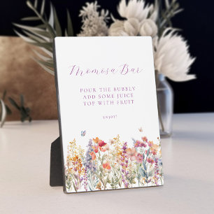 Plaque Photo Moderne et Fleur sauvage Momosa Bar Baby shower