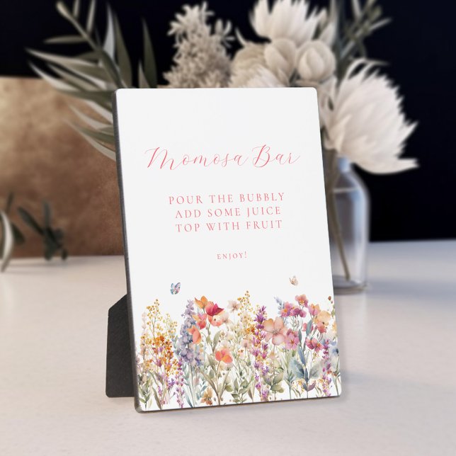 Plaque Photo Moderne et Fleur sauvage Momosa Bar Baby shower (Créateur téléchargé)