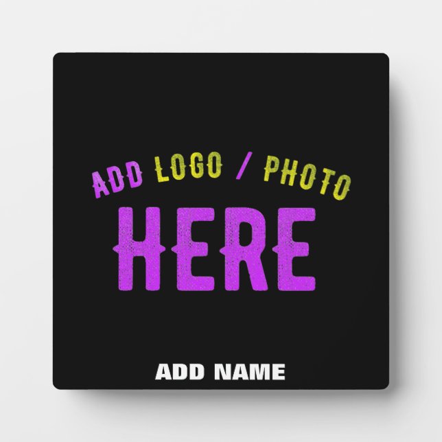 PLAQUE PHOTO MODERNE ET MODERNE PERSONNALISABLE NOIR VÉRIFIÉ (Devant)