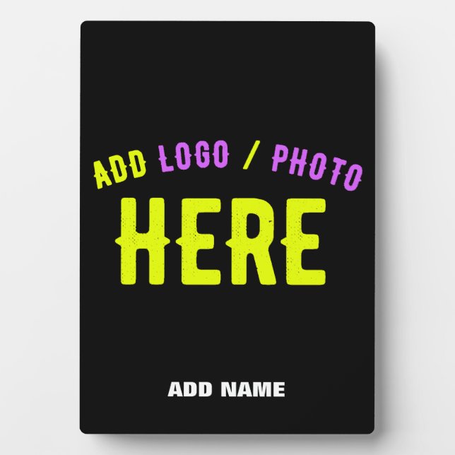 PLAQUE PHOTO MODERNE ET MODERNE PERSONNALISABLE NOIR VÉRIFIÉ (Devant)