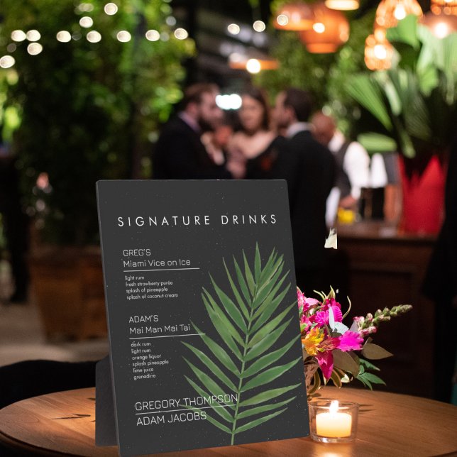 Plaque Photo Moderne minimaliste Signature Tropicale Boire Bar  (Créateur téléchargé)