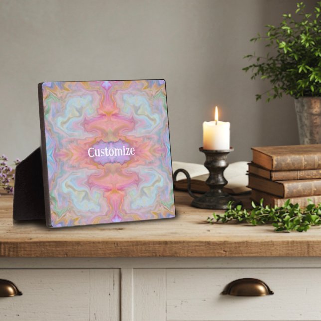 Plaque Photo Moderne Pretty Pastel Abstrait Boho ONE WORD (Créateur téléchargé)