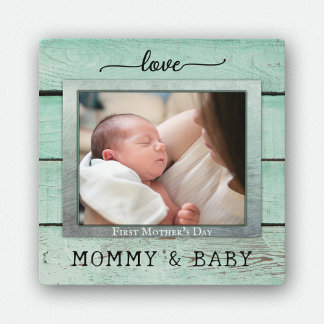 Plaque photo moderne Rustique Mint Green Bois