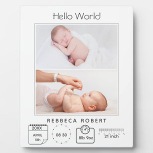 Plaque Photo Moderne Simple Nouveau Bébé Personnalisé 2 Photo