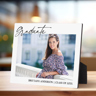 Plaque Photo Moderne Stylish Calligraphie Encre Photo Graduatio