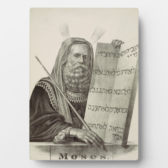 Plaque Photo Moïse prophète avec les Tables de la Loi (Devant)