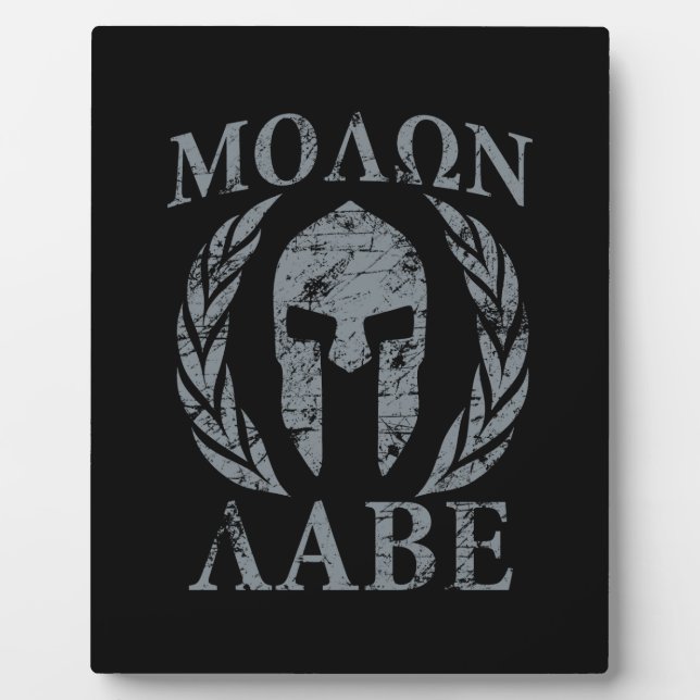 Plaque Photo Molon Labe Grunge Armure spartiate (Devant)