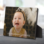 Plaque Photo Mon amour, grand-père, grand-enfant, cadeau photo<br><div class="desc">La photo de votre enfant et LOVE YOU GRANDPA, ou n'importe quel texte, est mis directement sur le panneau du hardboard pour une image incroyablement nette avec une surface nettoyée facile à essuyer. Tablette, sur une étagère ou un bureau, cette plaque avec un chevalet intégré est idéal pour un cadeau...</div>