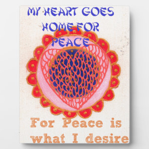 Plaque Photo "Mon coeur rentre à la maison pour la paix" Imprim