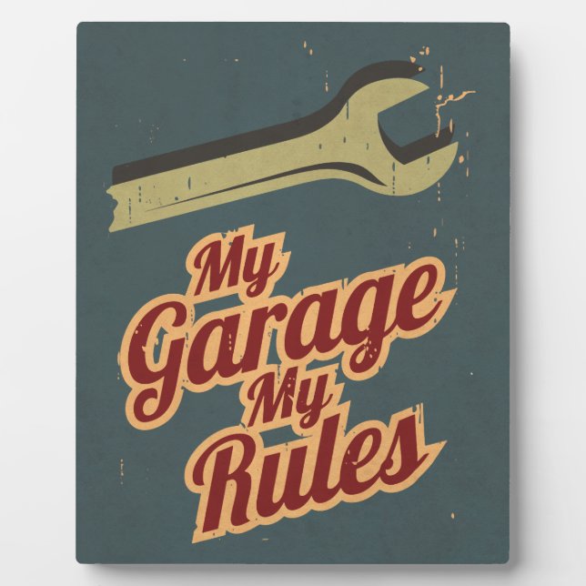 Plaque Photo Mon Garage Mes règles (Devant)