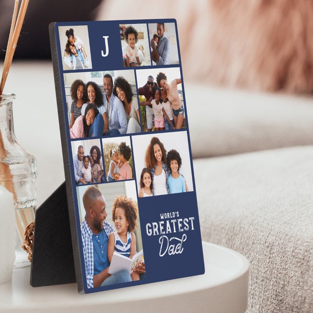 Plaque Photo Mondes plus grand papa Monogramme Grille photo Col (Créateur téléchargé)