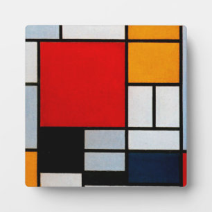 Plaque Photo Mondrian - Composition avec un grand plan rouge