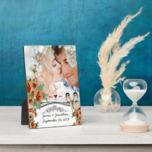 Plaque Photo Monnaie Inséparable vintage de fleurs de cerisier