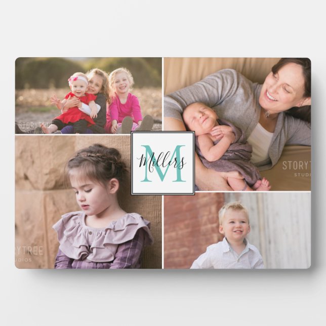 Plaque Photo Monogram and name photo collage (Devant)