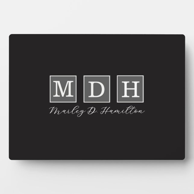 Plaque Photo Monogramme de nom d'entreprise moderne (Devant)