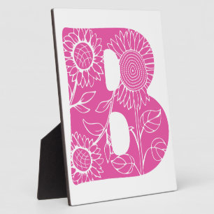 Plaque Photo monogramme floral B lettre majuscule