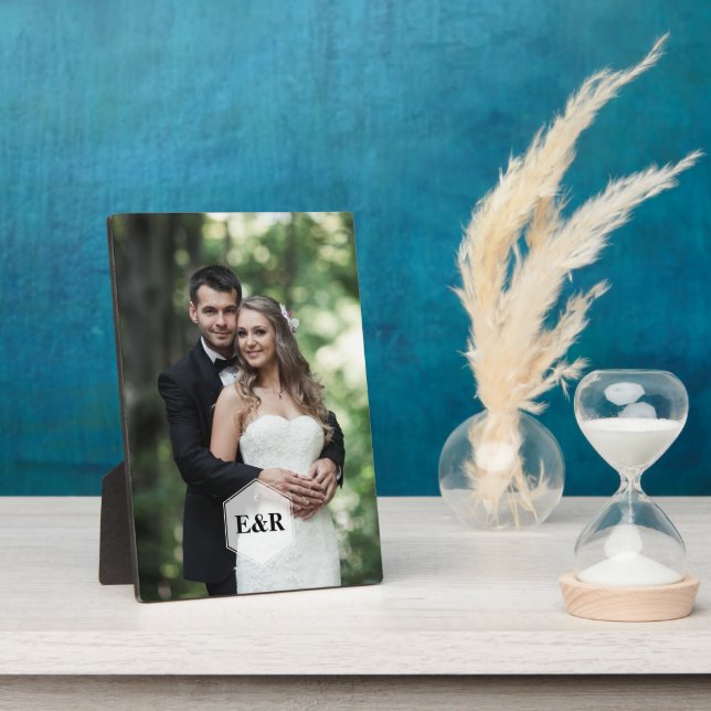 Plaque Photo Monogramme moderne (Côté)