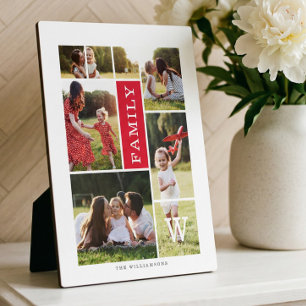 Plaque Photo Monogramme moderne Famille personnalisée Collage p