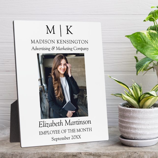 Plaque Photo Monogramme ou ajouter un logo Bureau des primes pr (Edit to Customize text, colors and more)