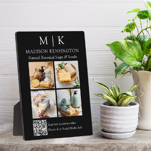 Plaque Photo Monogramme ou ajouter un logo Business QR Code 4 P